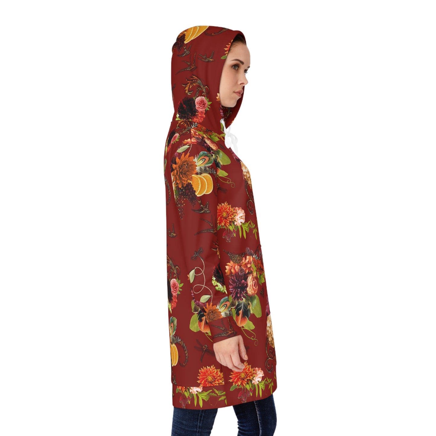 Garnet Floral Women's Hoodie Dress