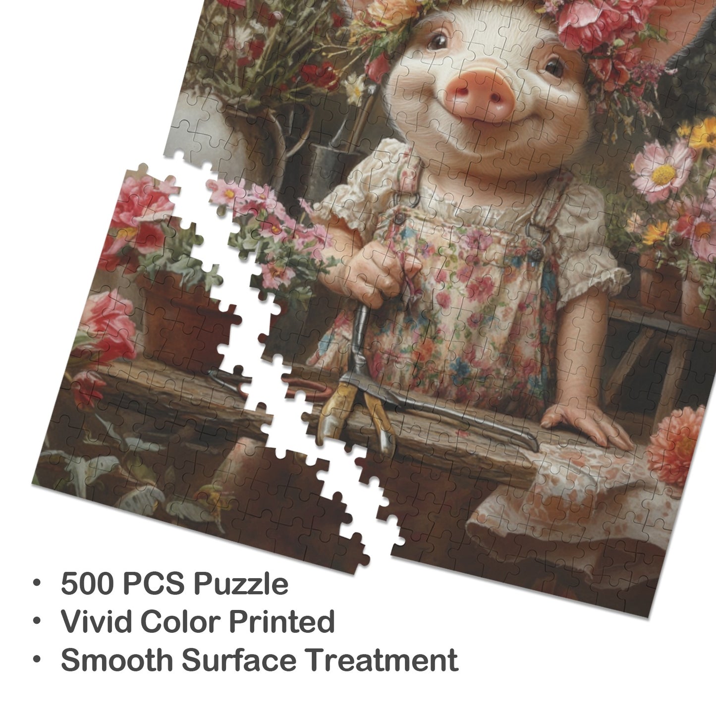 Peony's Garden Wooden Puzzle 500-Piece