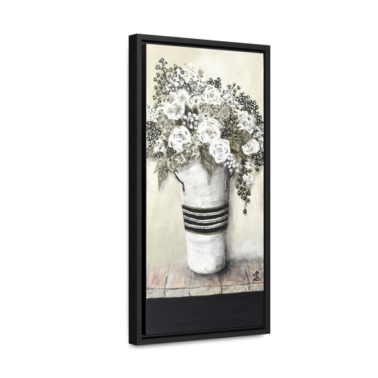 "Sage Berry Bouquet" wood framed canvas print