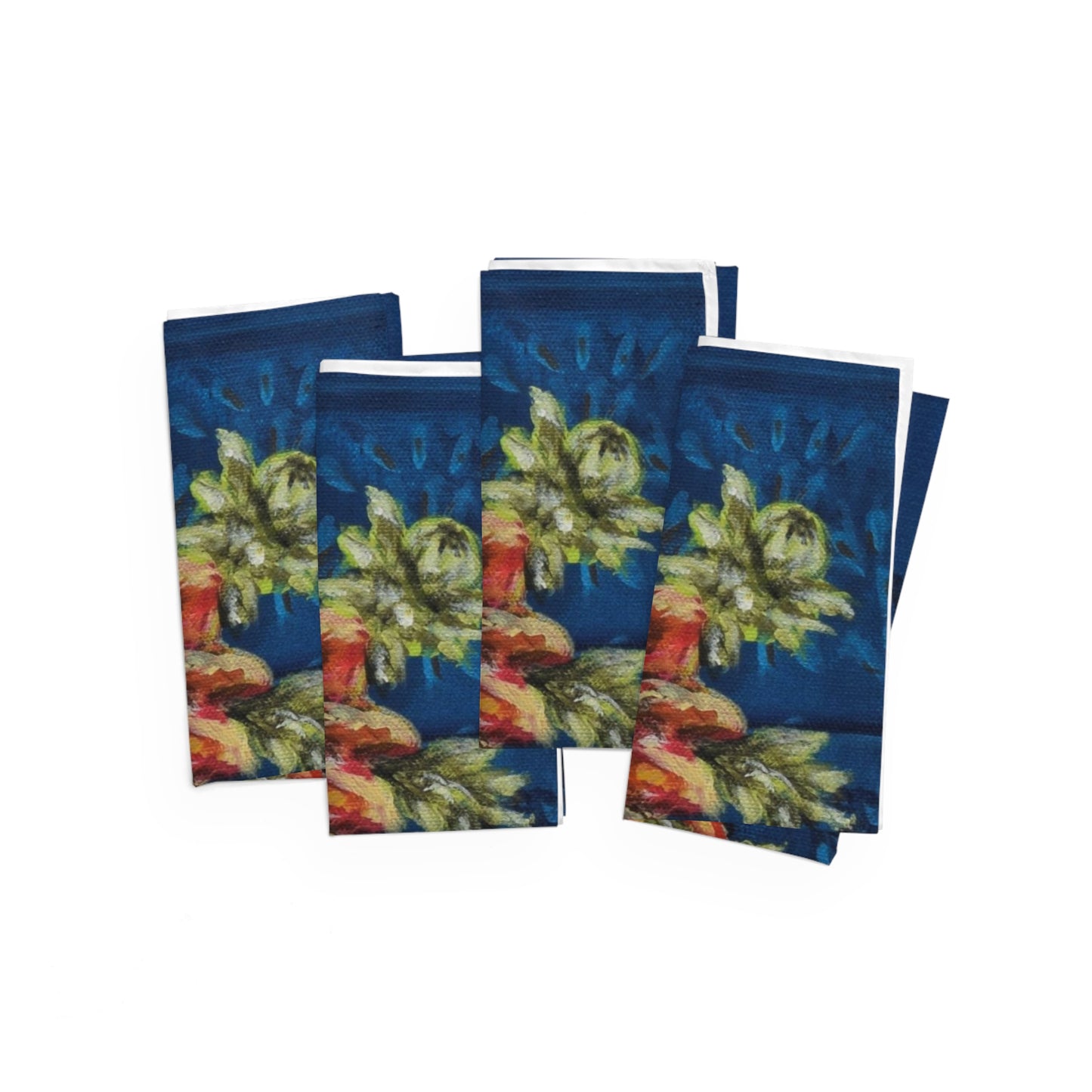 "Dahlias on Blue" Napkins