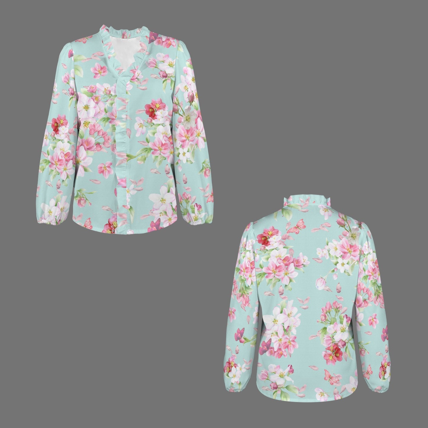 Spring Blossoms on Aqua Offset