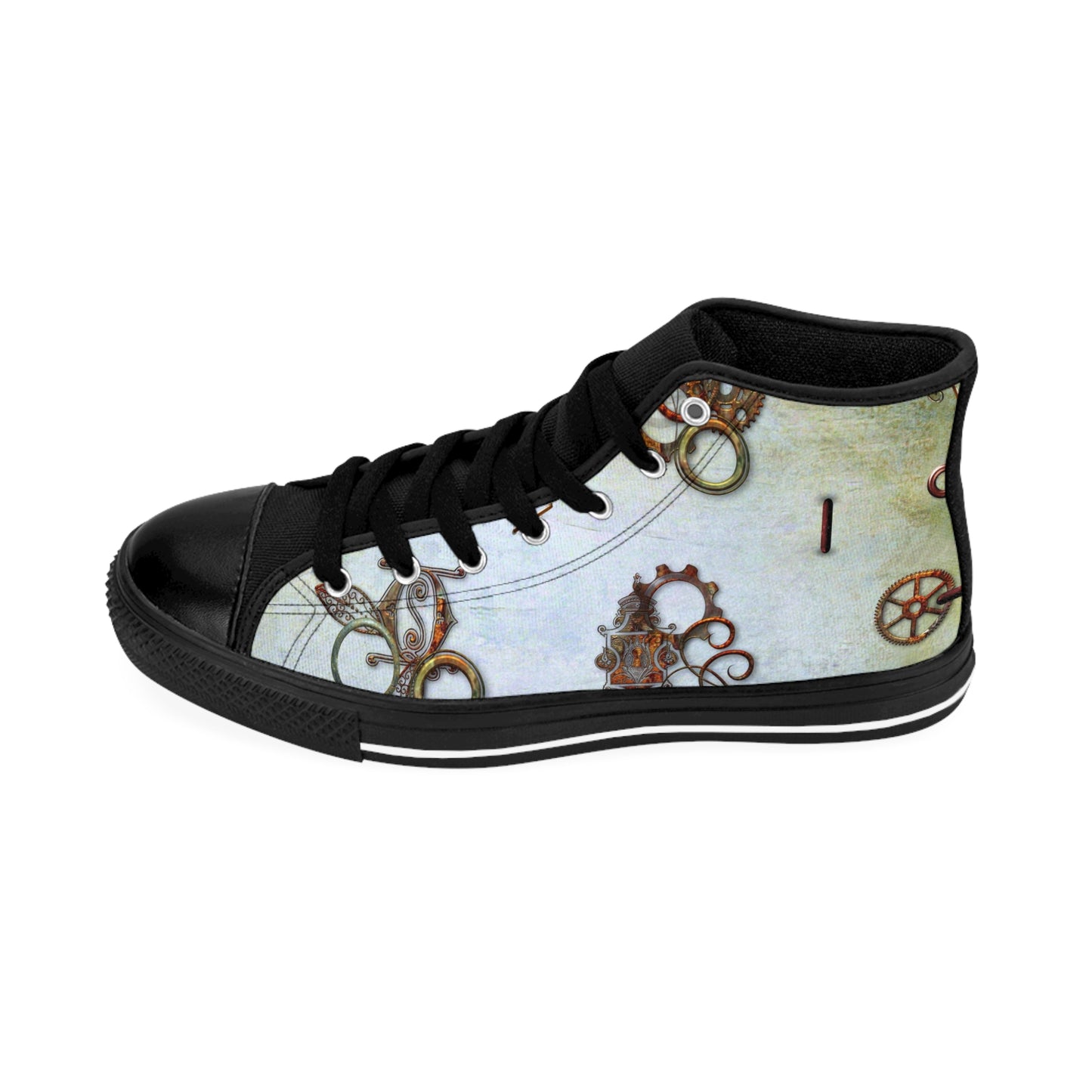 Men's Classic Sneakers in Copper Gadgets print