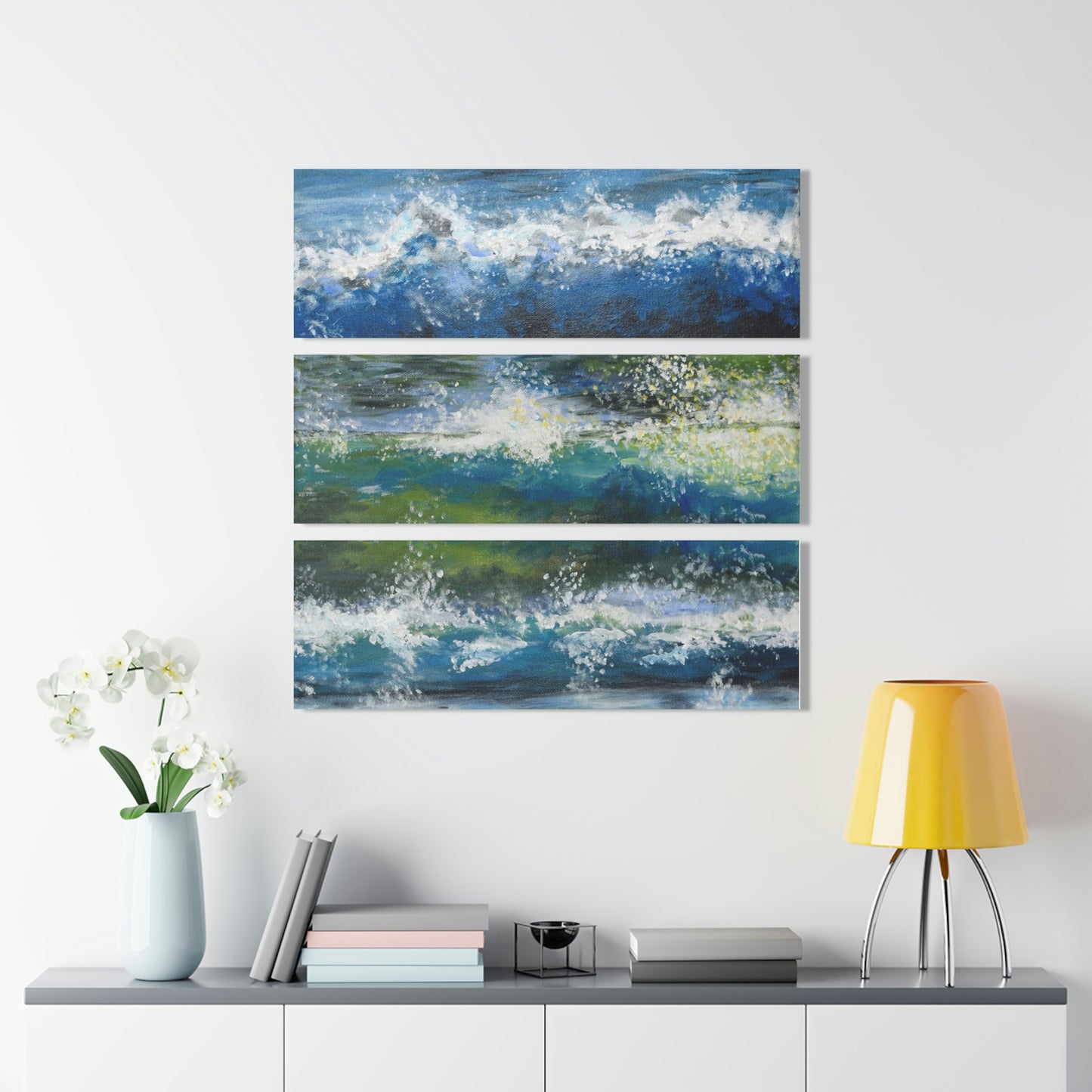 "Take me to the Waves" Acrylic Triptych