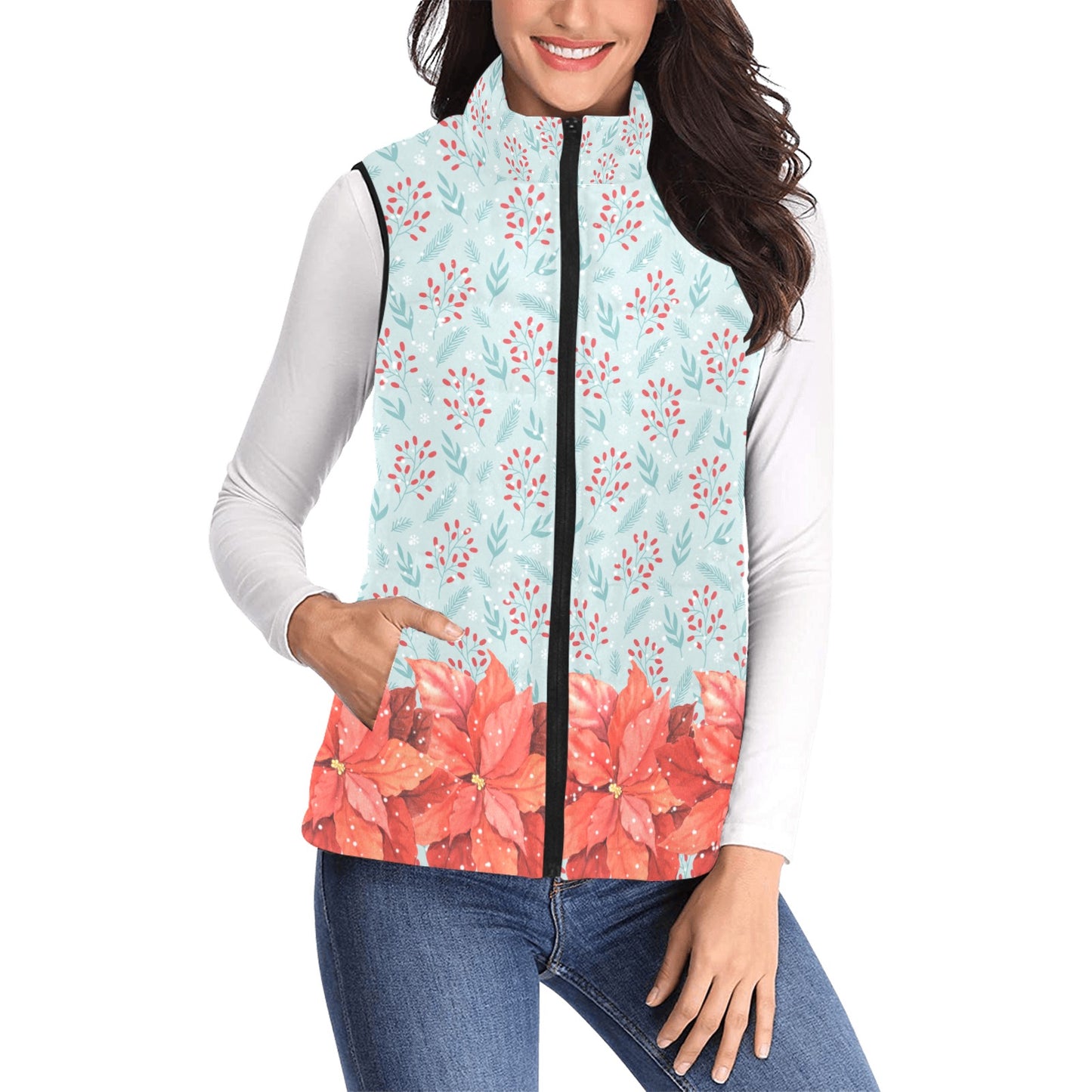 Poinsettia Women's Quilted Vest