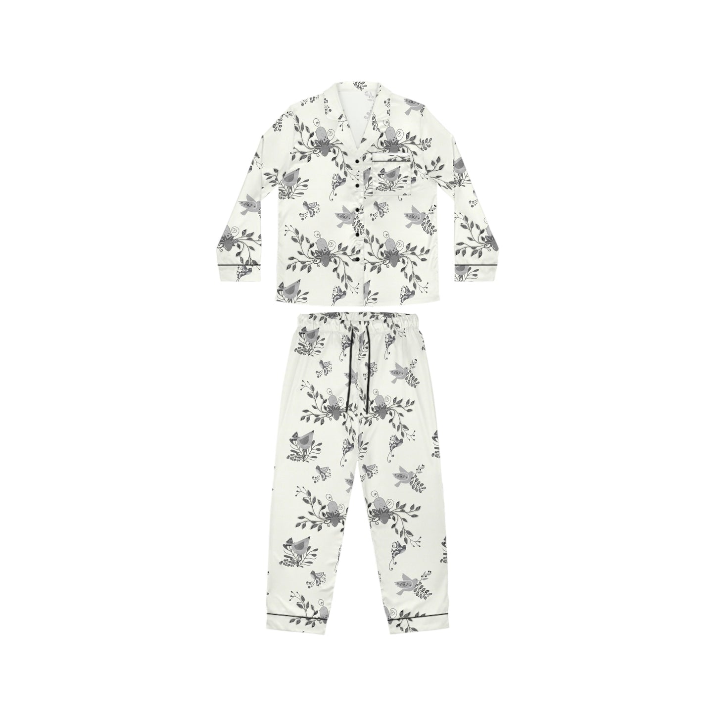 Scandi Birds Satin Pajamas