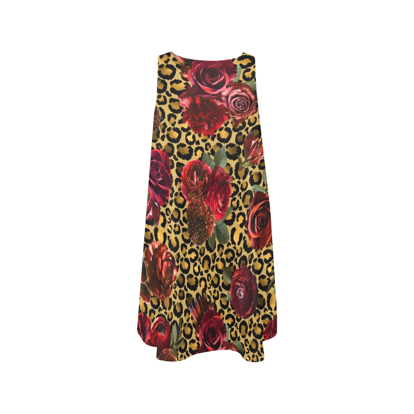 Leopard Roses Swing Dress