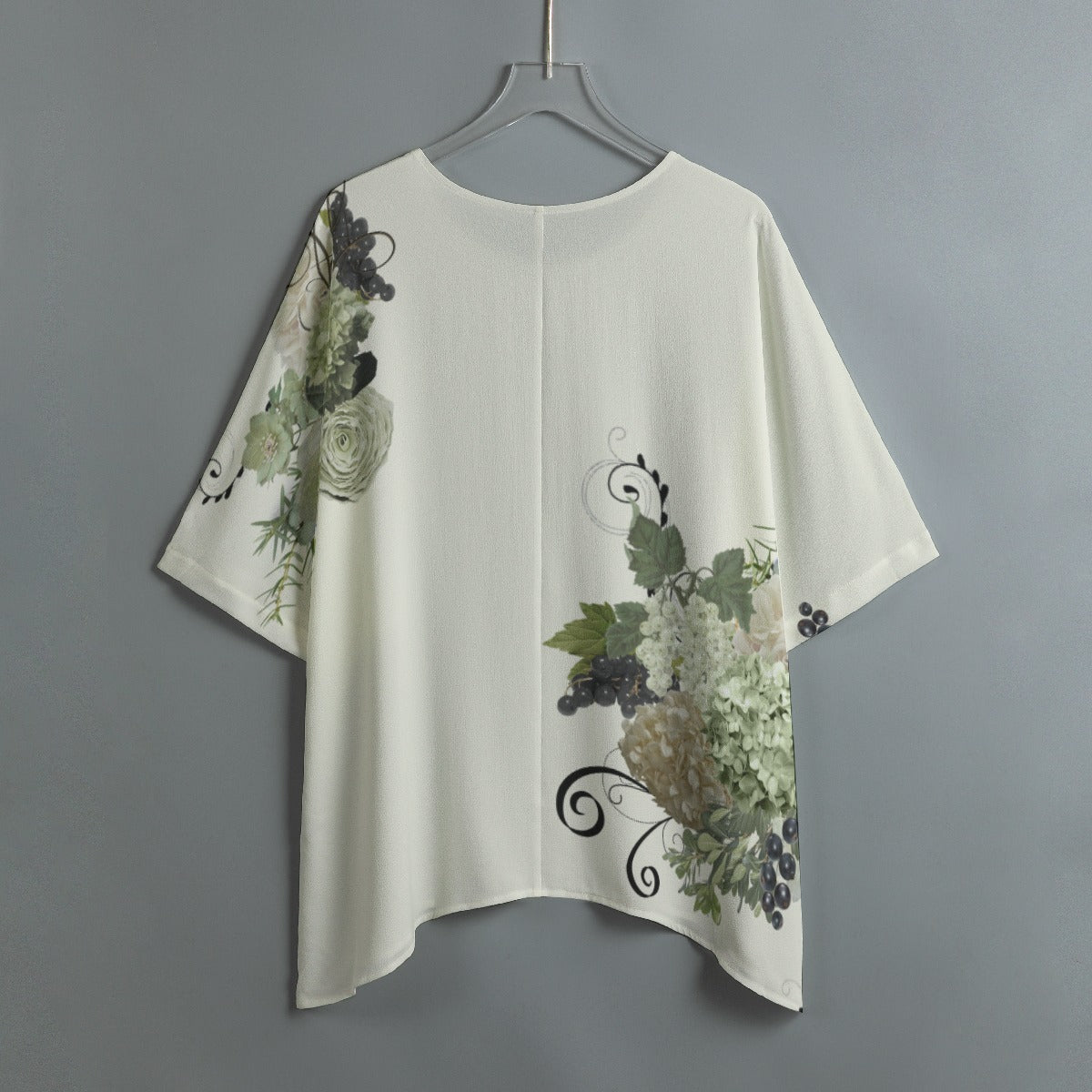 Sage Floral Bat Sleeve Shirt