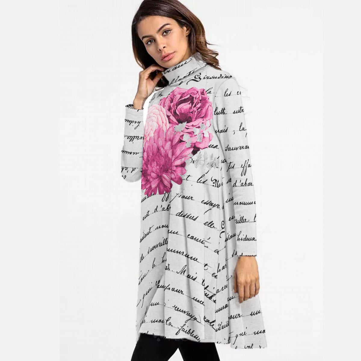 Love Notes and Roses High Neck Dress