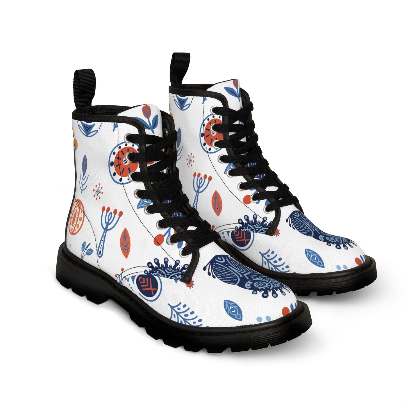 Scandi Print Canvas Boots