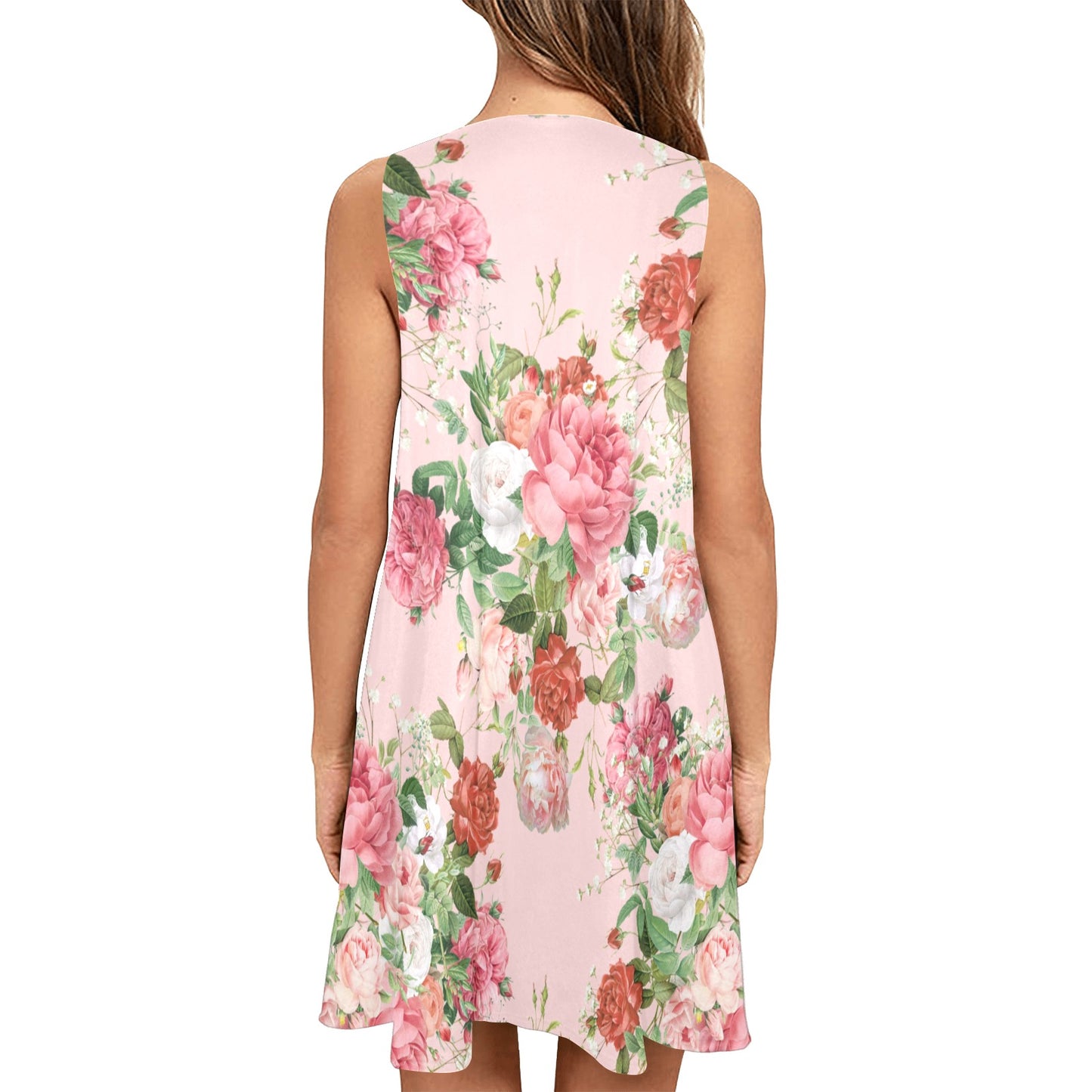 Roses on Peach Swing Dress