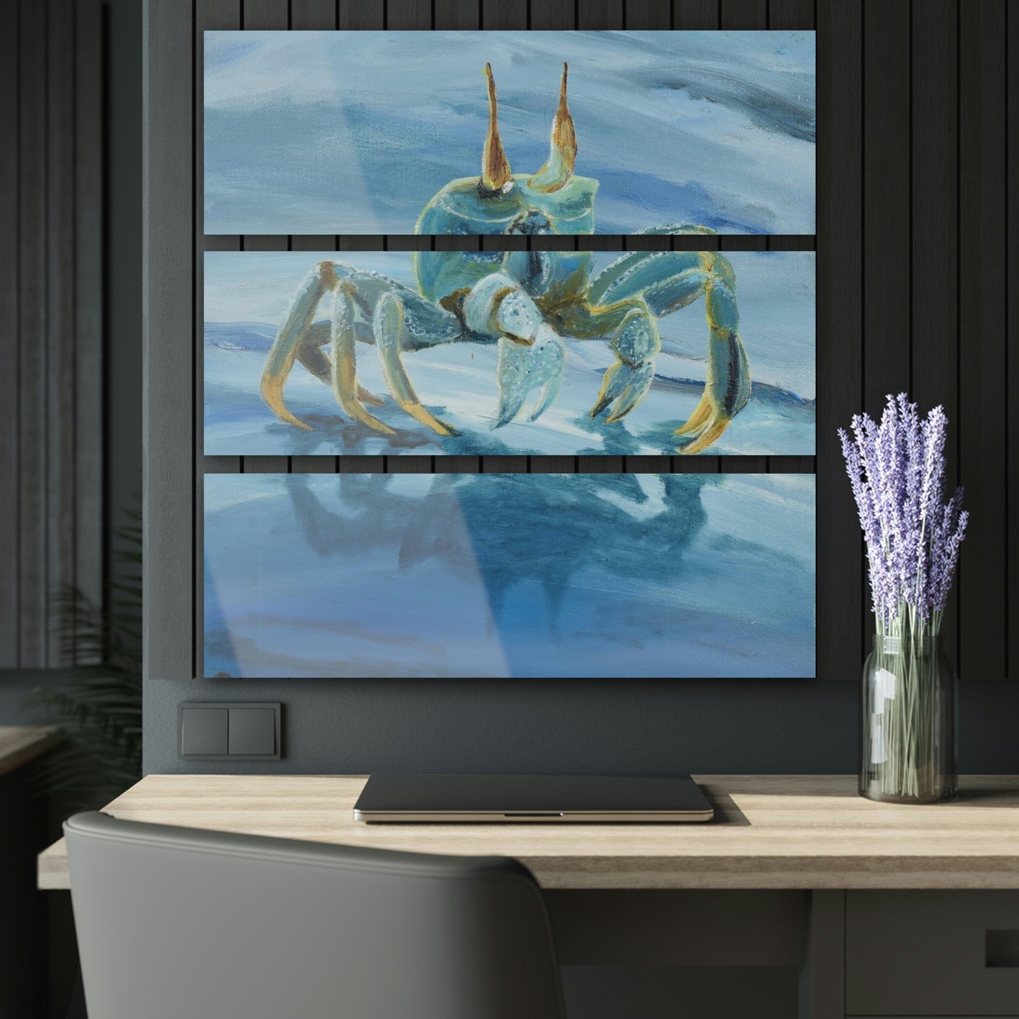 "Crab Walk" Acrylic Triptych