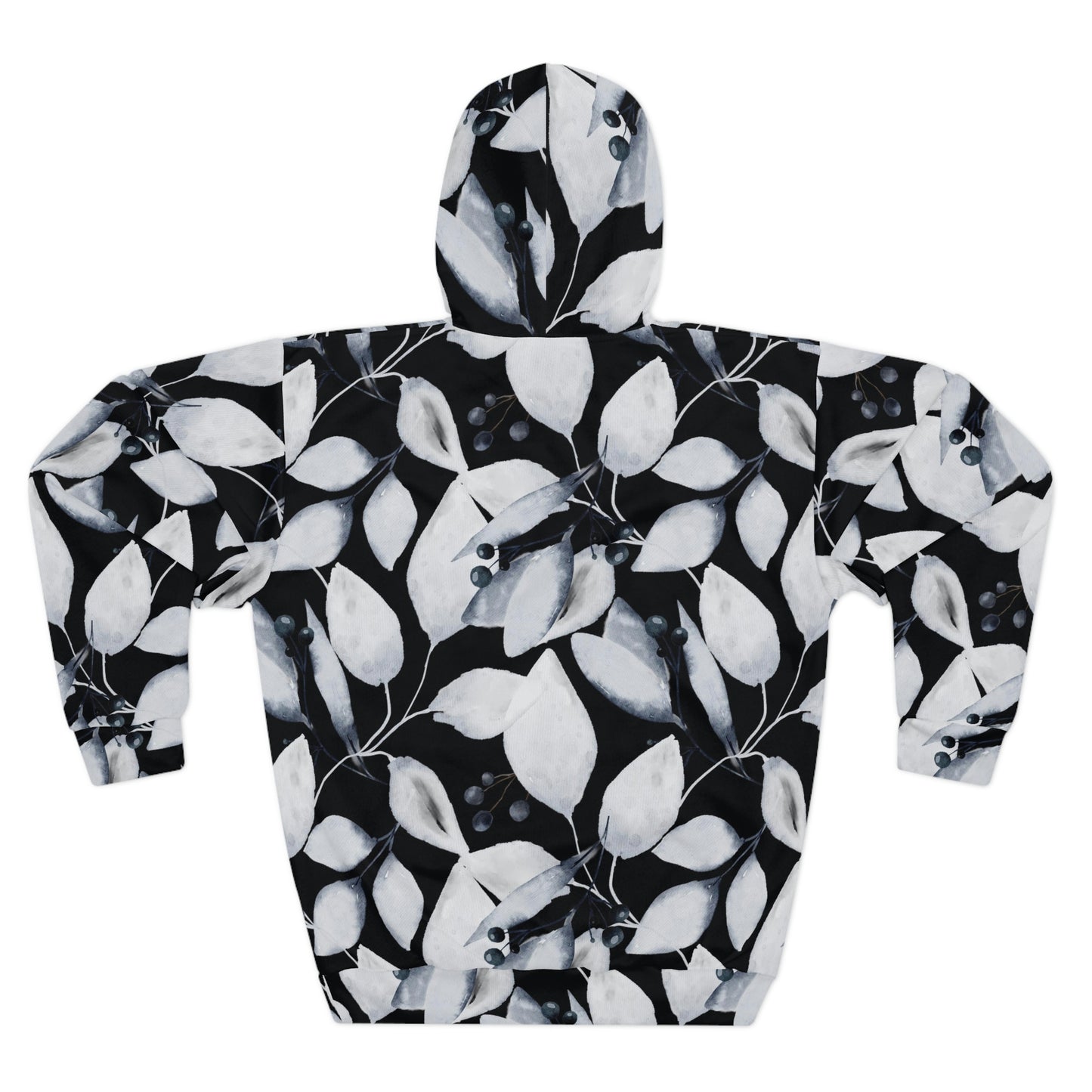 Leaves on Black Pullover Hoodie