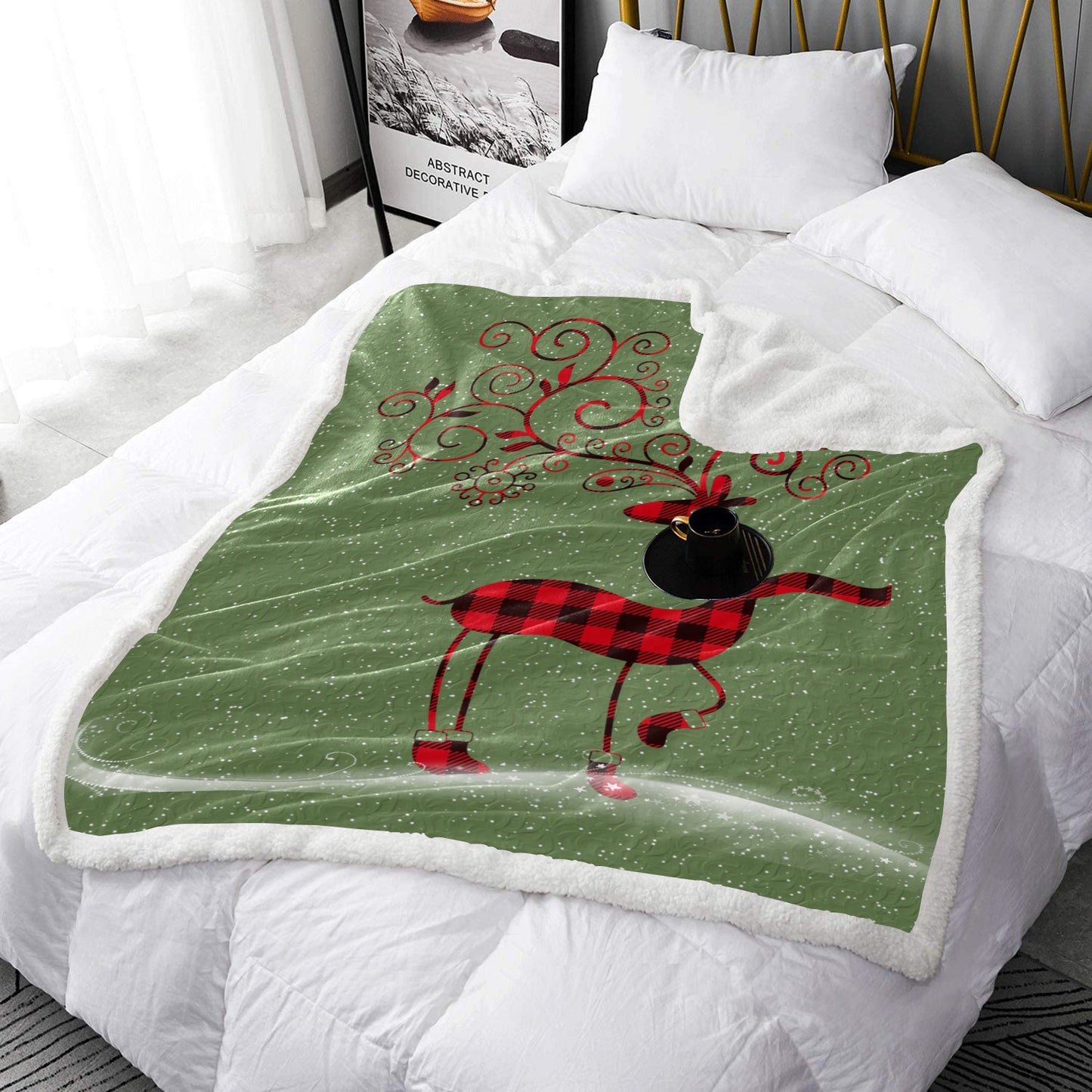 Regal Reindeer Plush Blanket 50"x60"