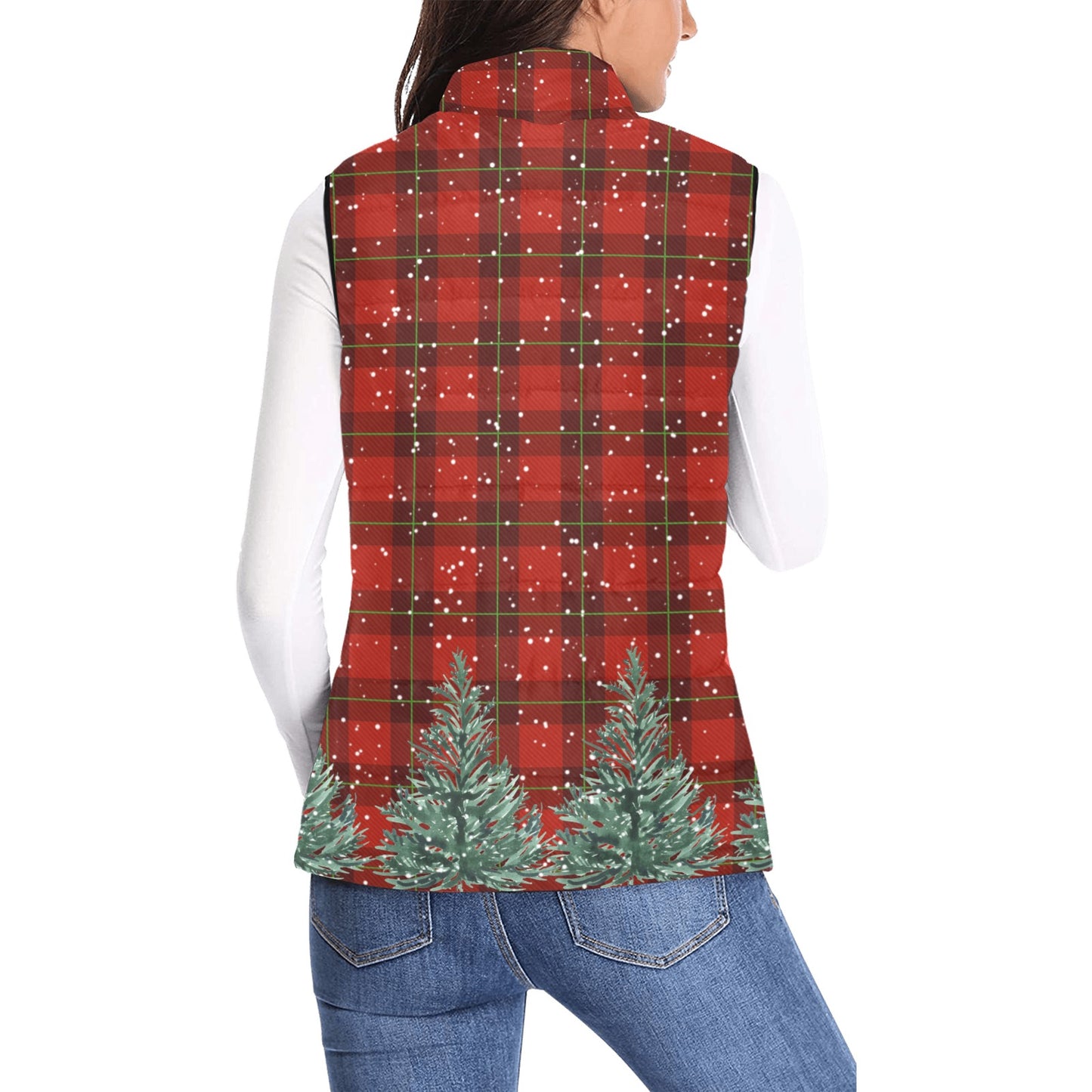 Snowy Plaid Women's Quilted Vest