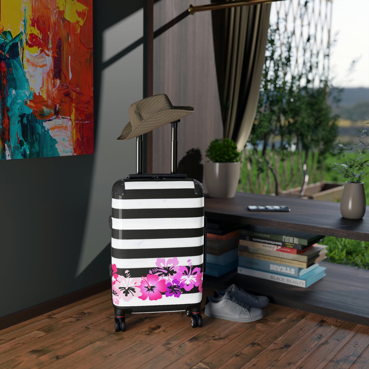 Hibiscus Stripe Suitcases