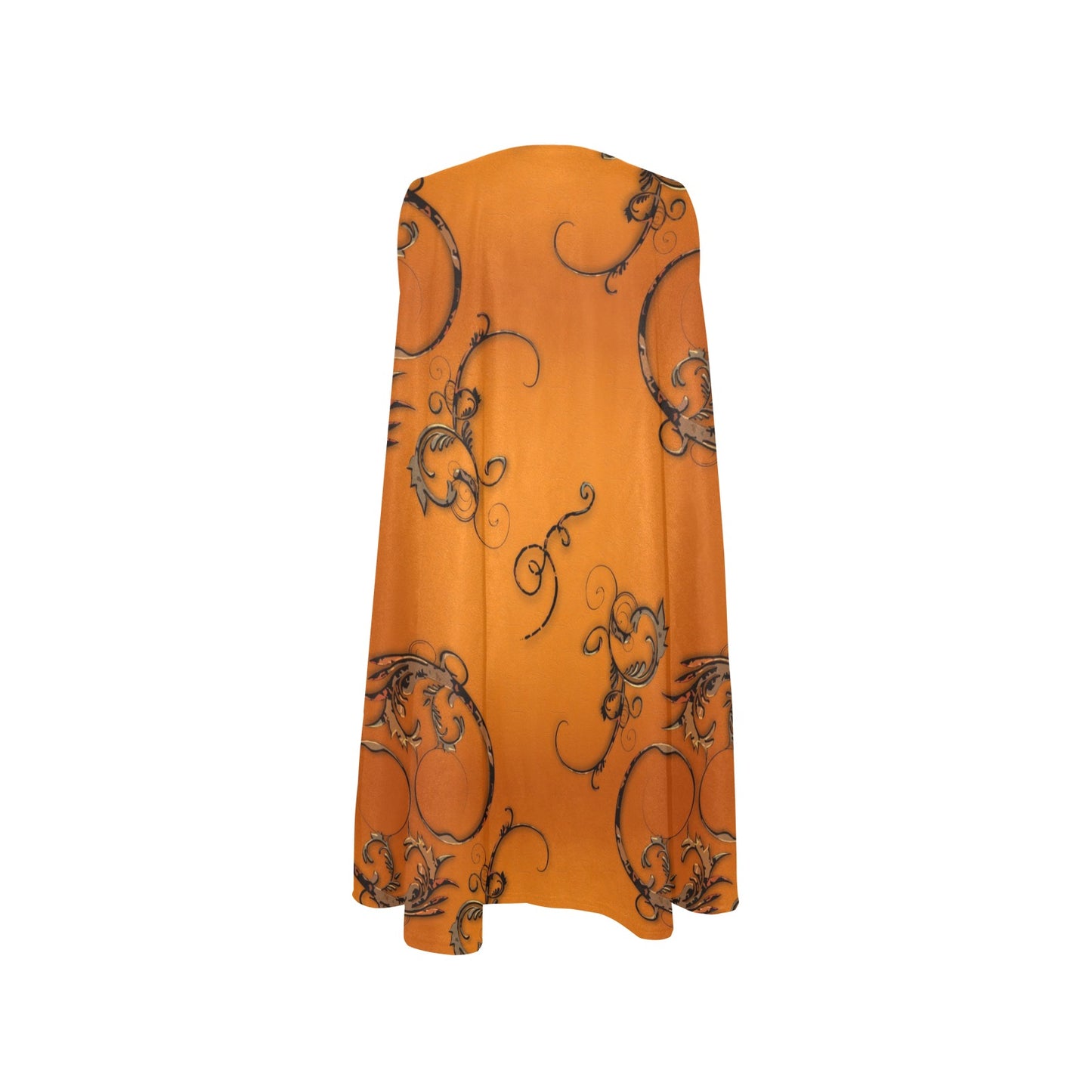 Copper Filigree on Orange Swing Dress