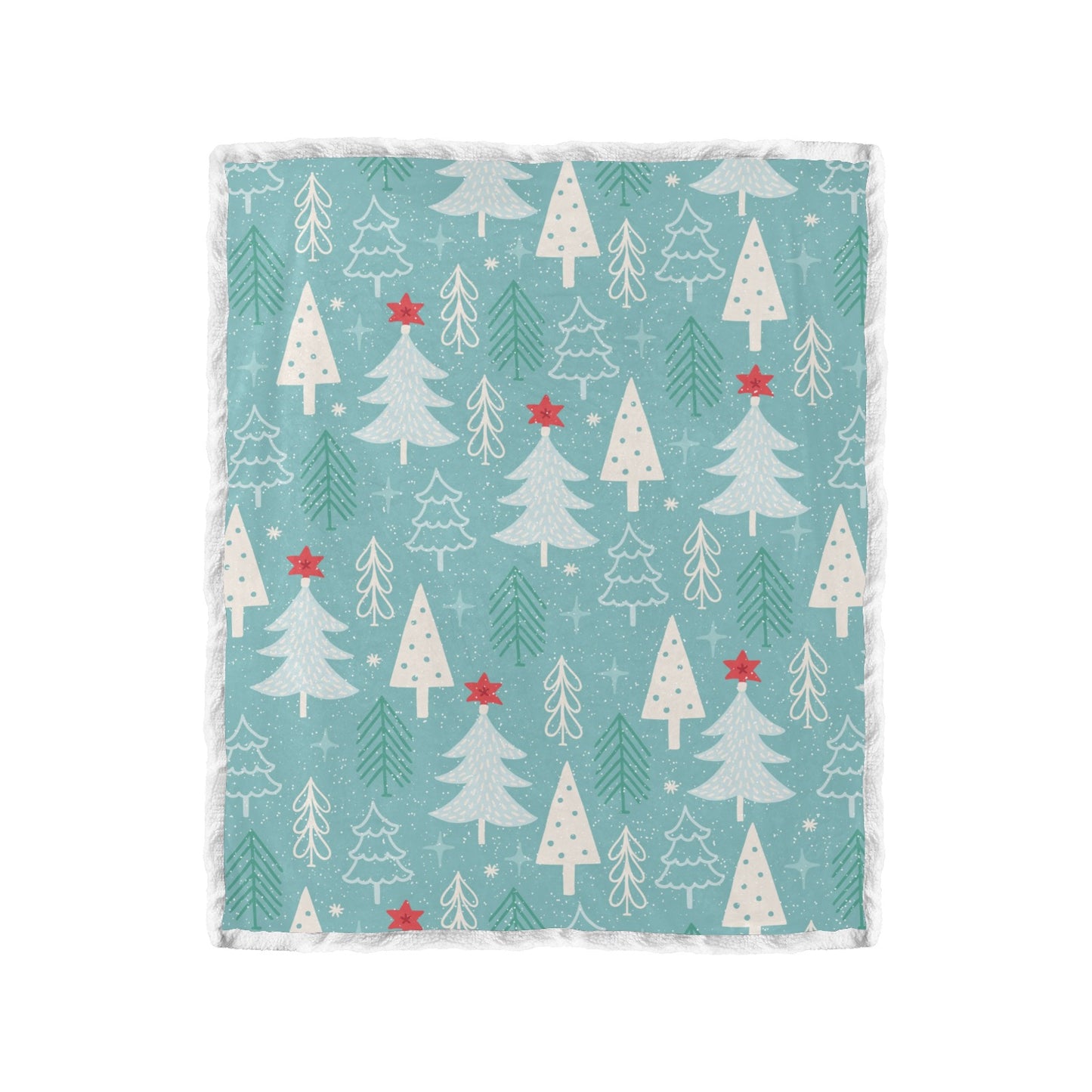 Aqua Trees Double Plush Blanket 50"x60"