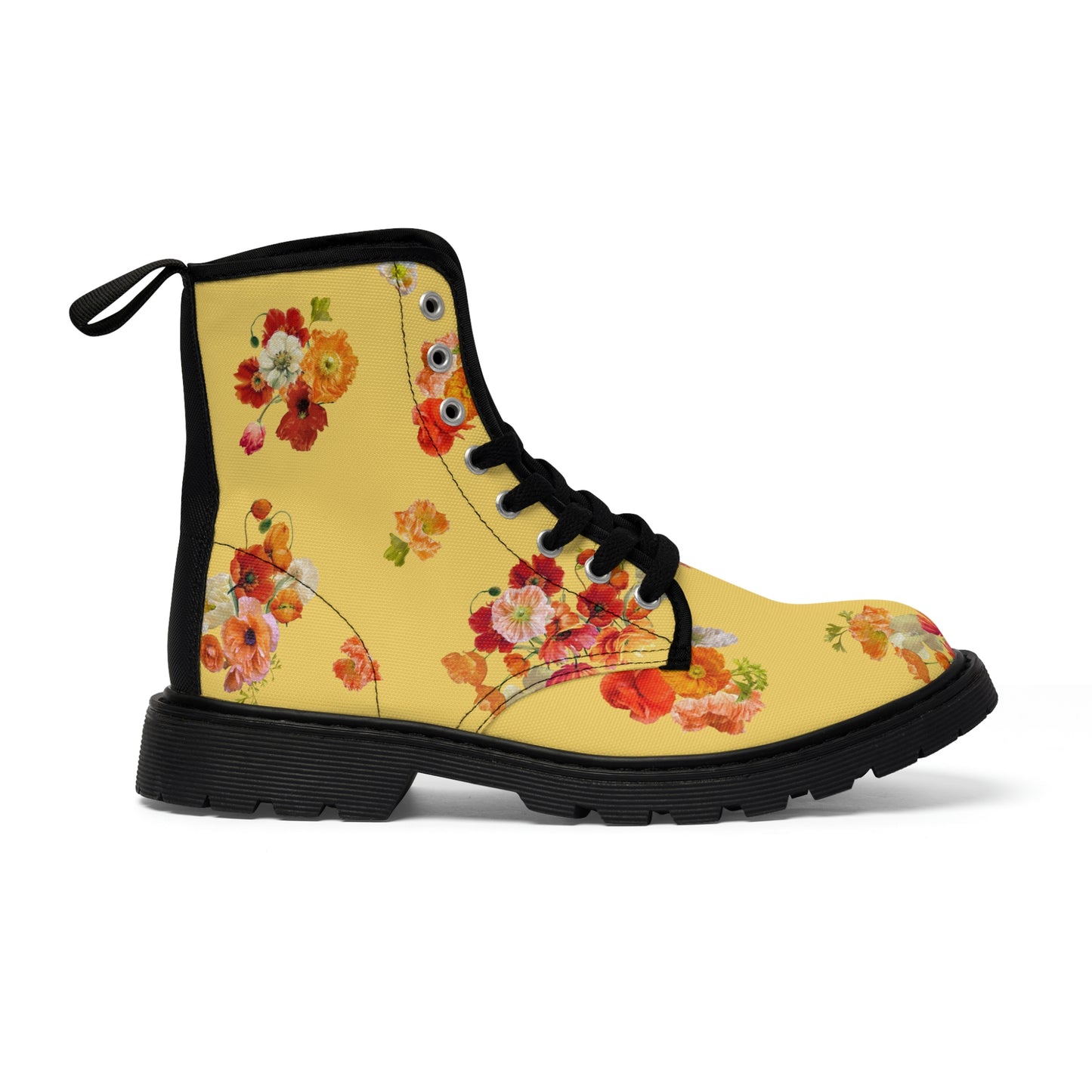 "Sunshine Poppies" Women's Canvas Boots