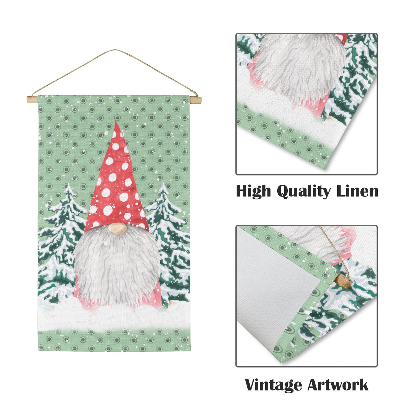 Red Hat Gnome linen wall hanging