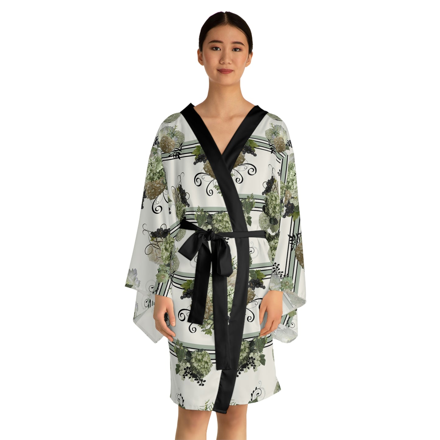 Sage Floral Kimono Robe