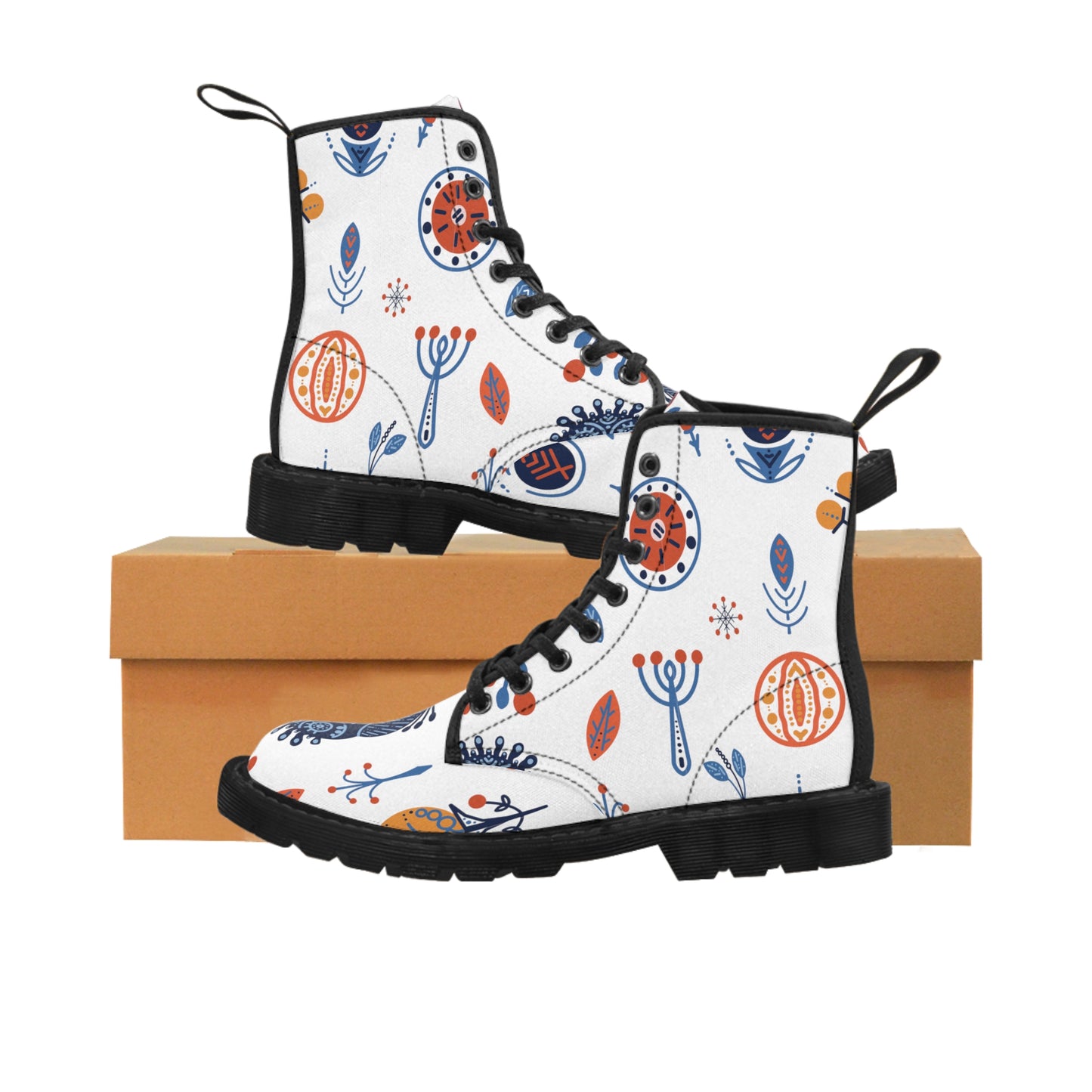 Scandi Print Canvas Boots