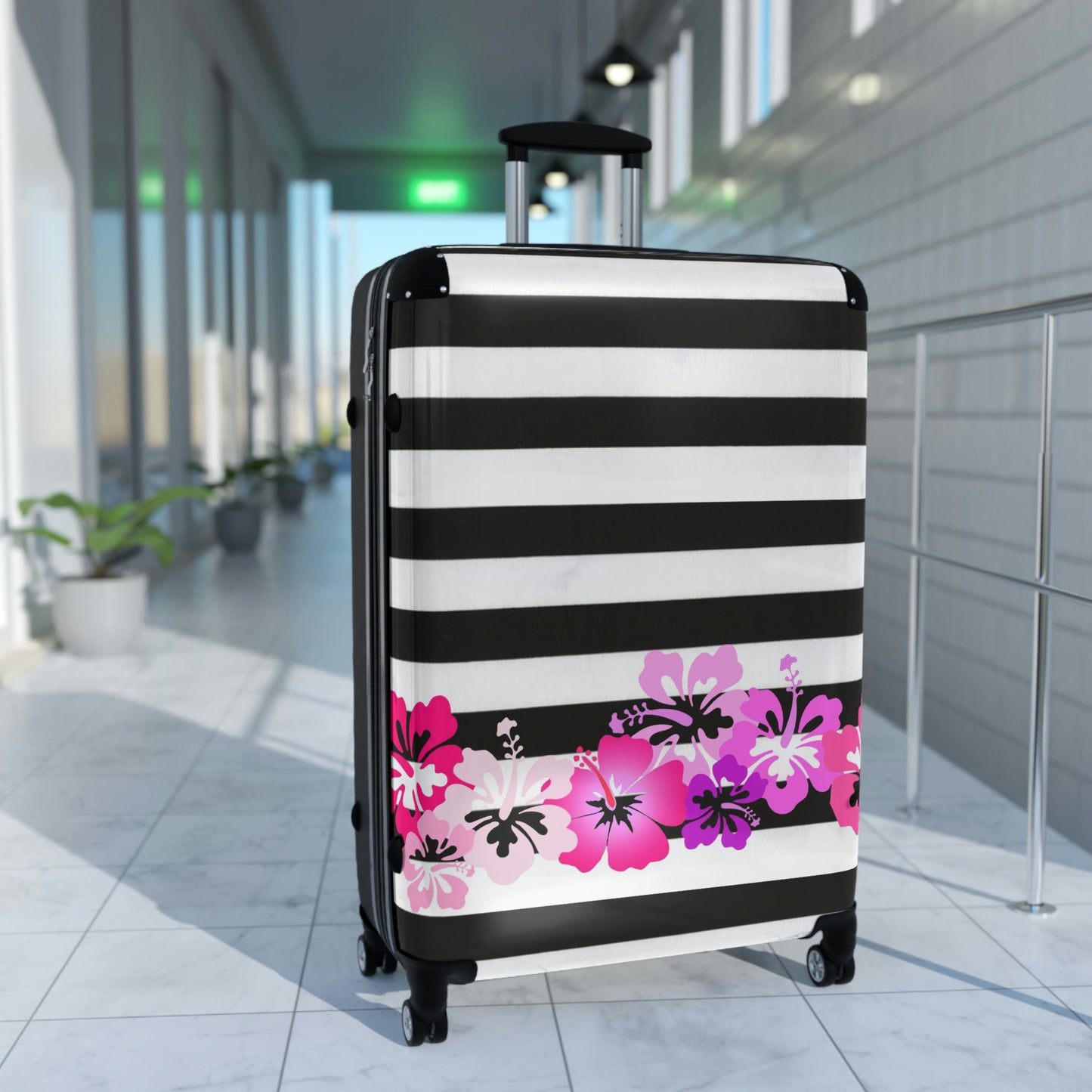 Hibiscus Stripe Suitcases