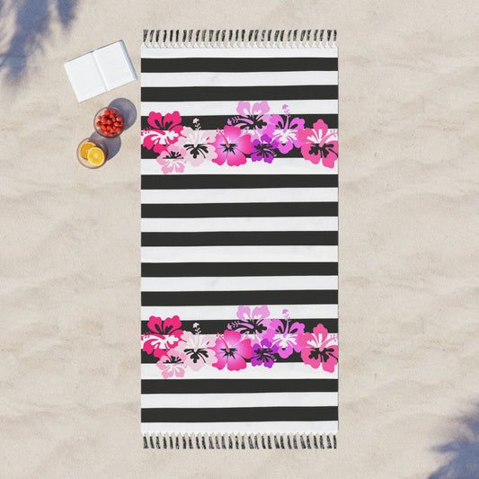 Pink Hibiscus Boho Beach Cloth