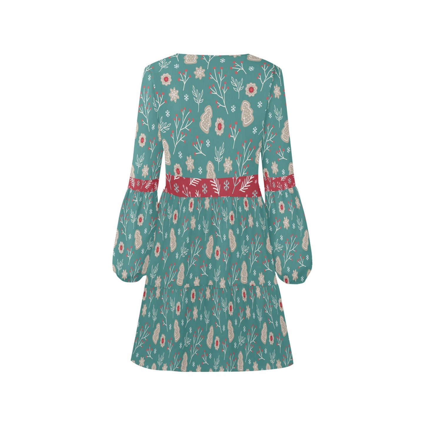 Teal Holiday Cookies Dress