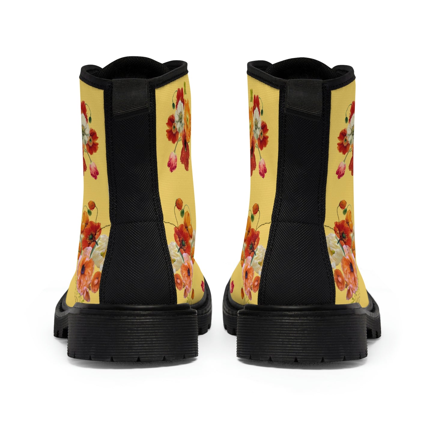 "Sunshine Poppies" Women's Canvas Boots