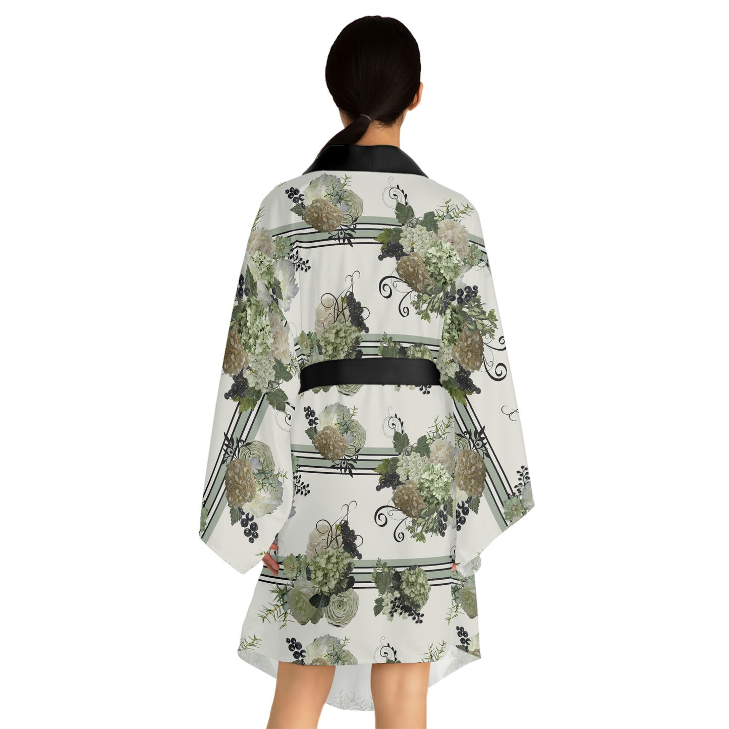 Sage Floral Kimono Robe