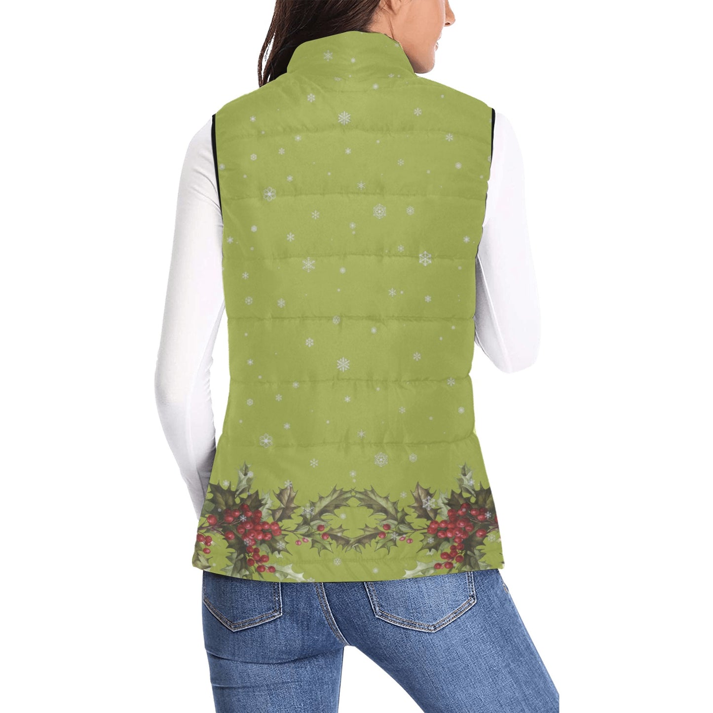 Peeking Santa Women's Quilted Vest