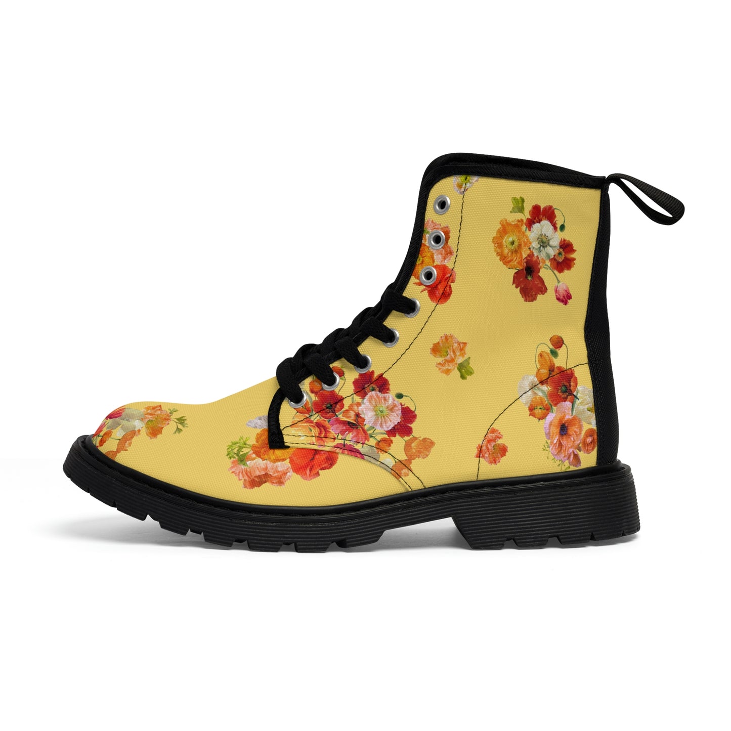 "Sunshine Poppies" Women's Canvas Boots