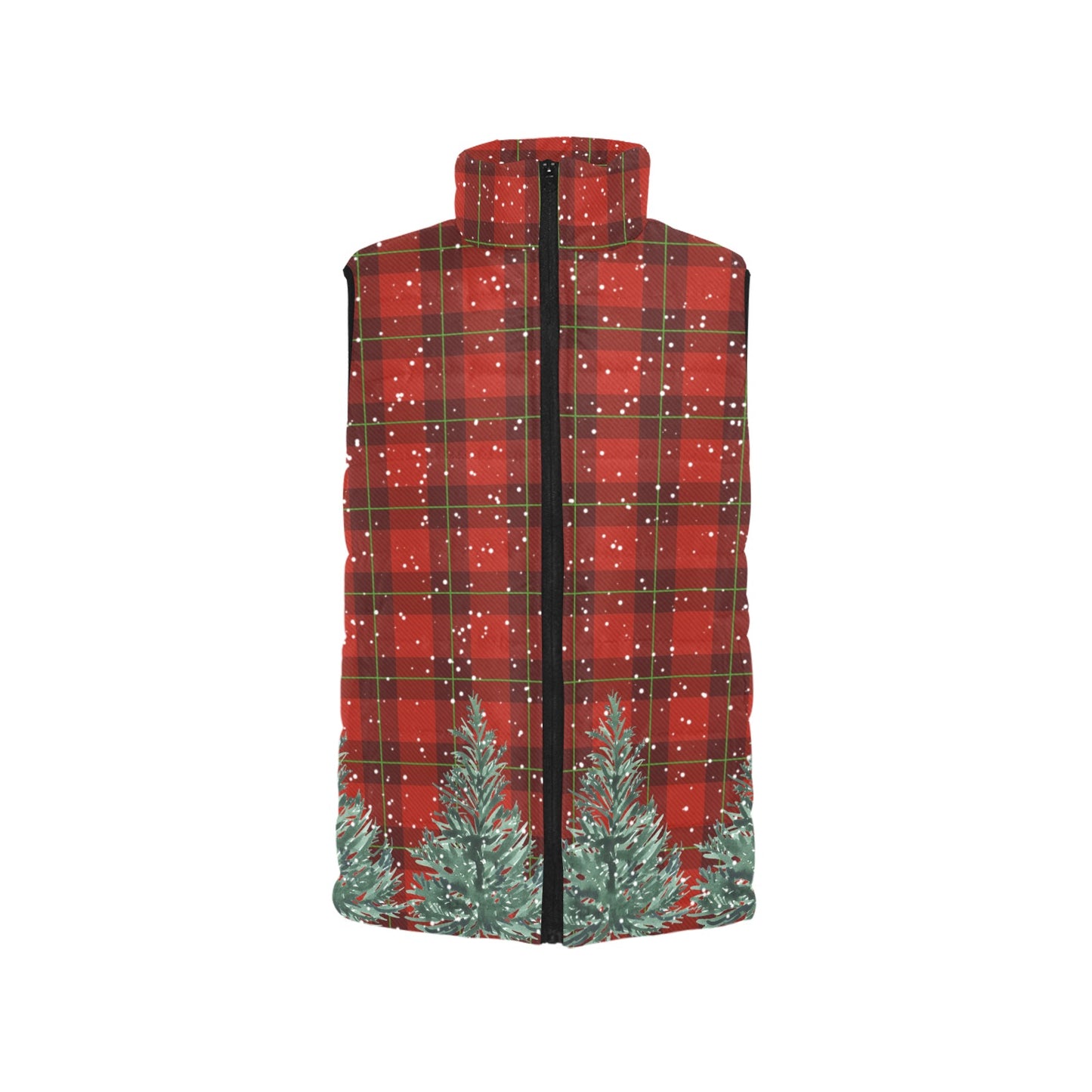 Snowy Plaid Women's Quilted Vest