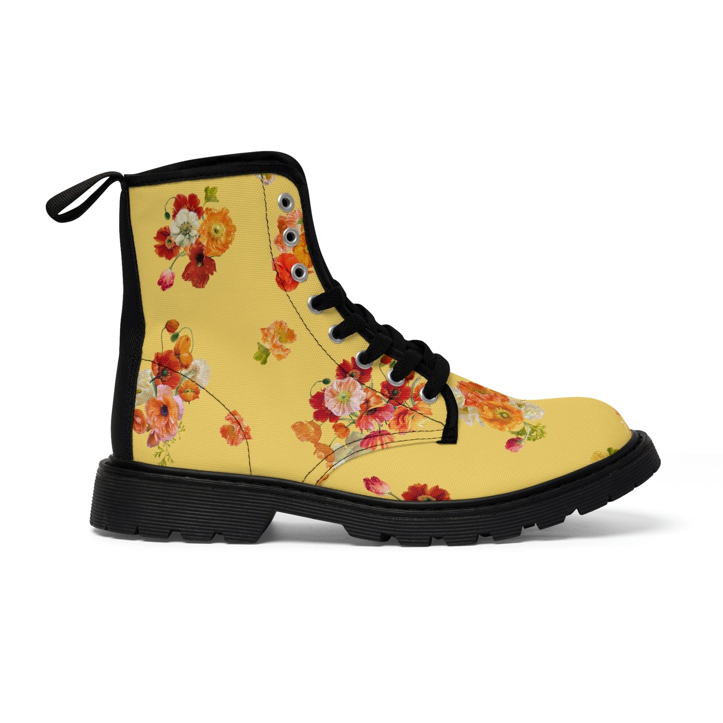 "Sunshine Poppies" Women's Canvas Boots