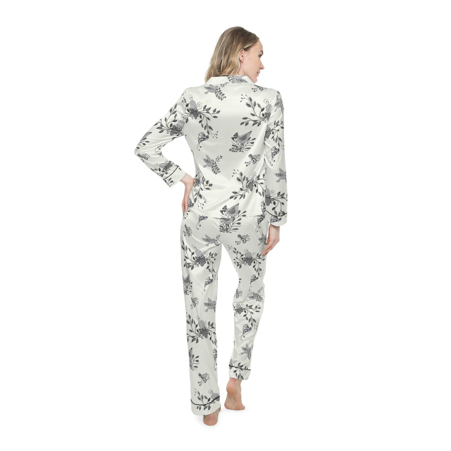 Scandi Birds Satin Pajamas