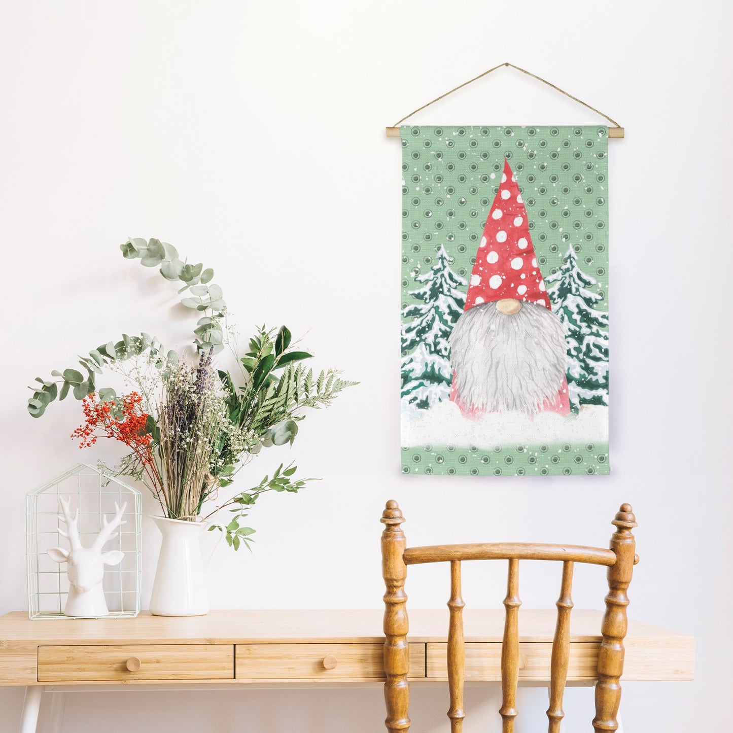 Red Hat Gnome linen wall hanging