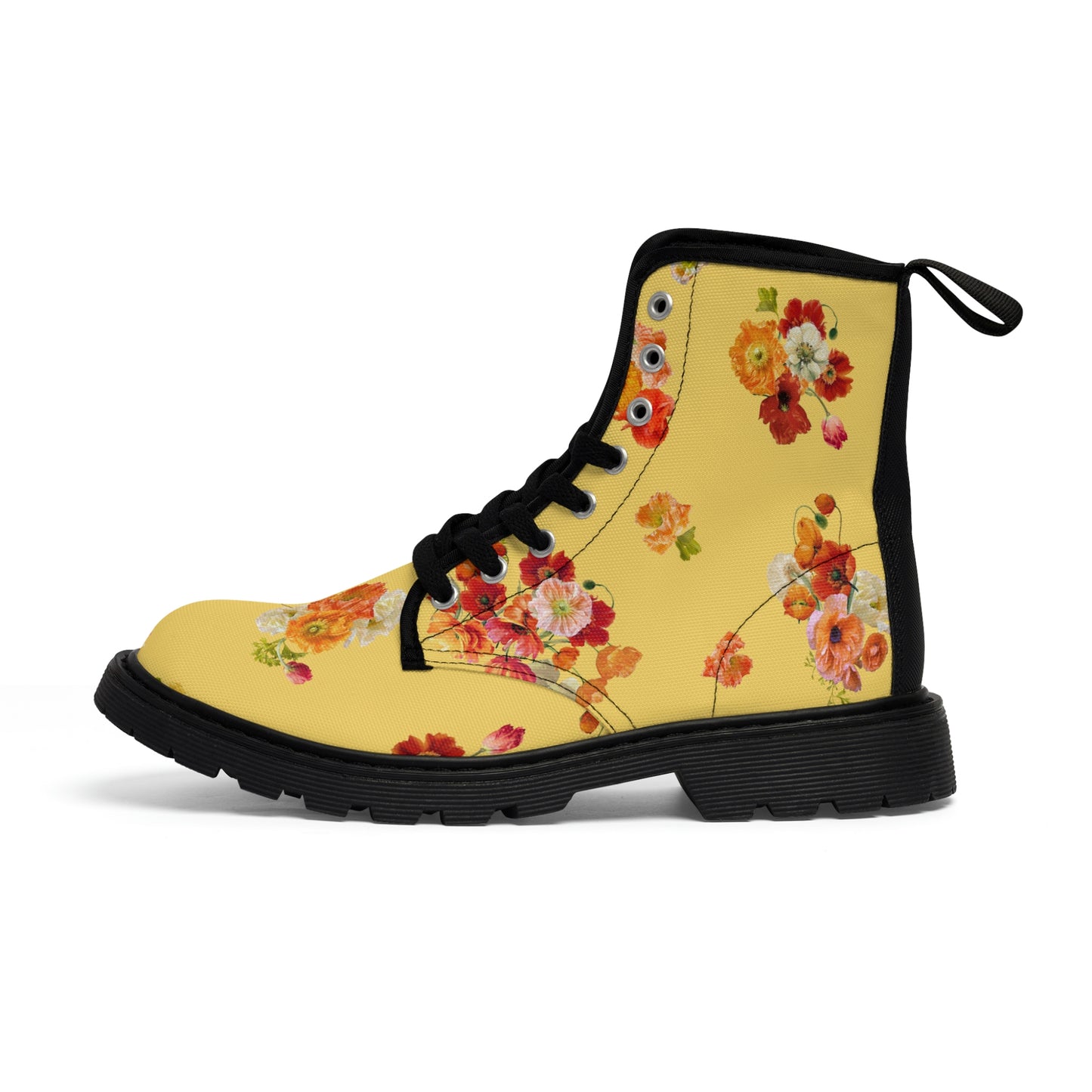 "Sunshine Poppies" Women's Canvas Boots