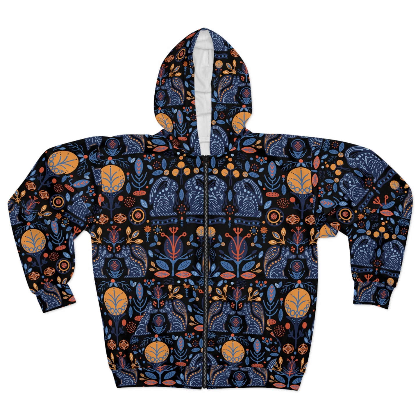 Folk Art Unisex Zip Hoodie