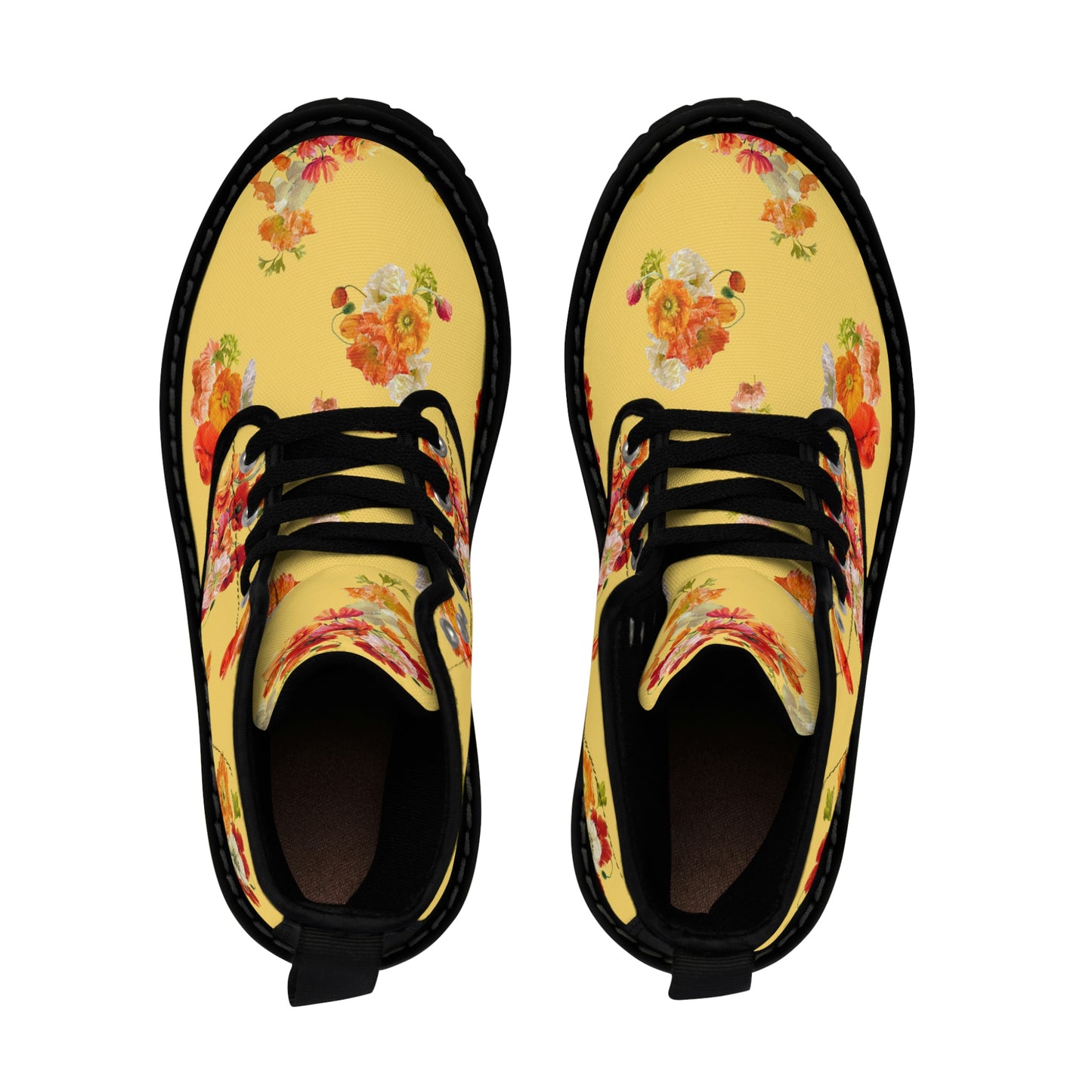 "Sunshine Poppies" Women's Canvas Boots