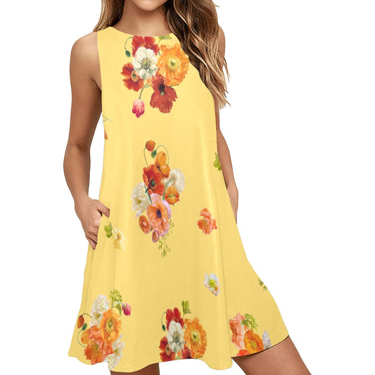 Sunshine Poppies Swing Dress