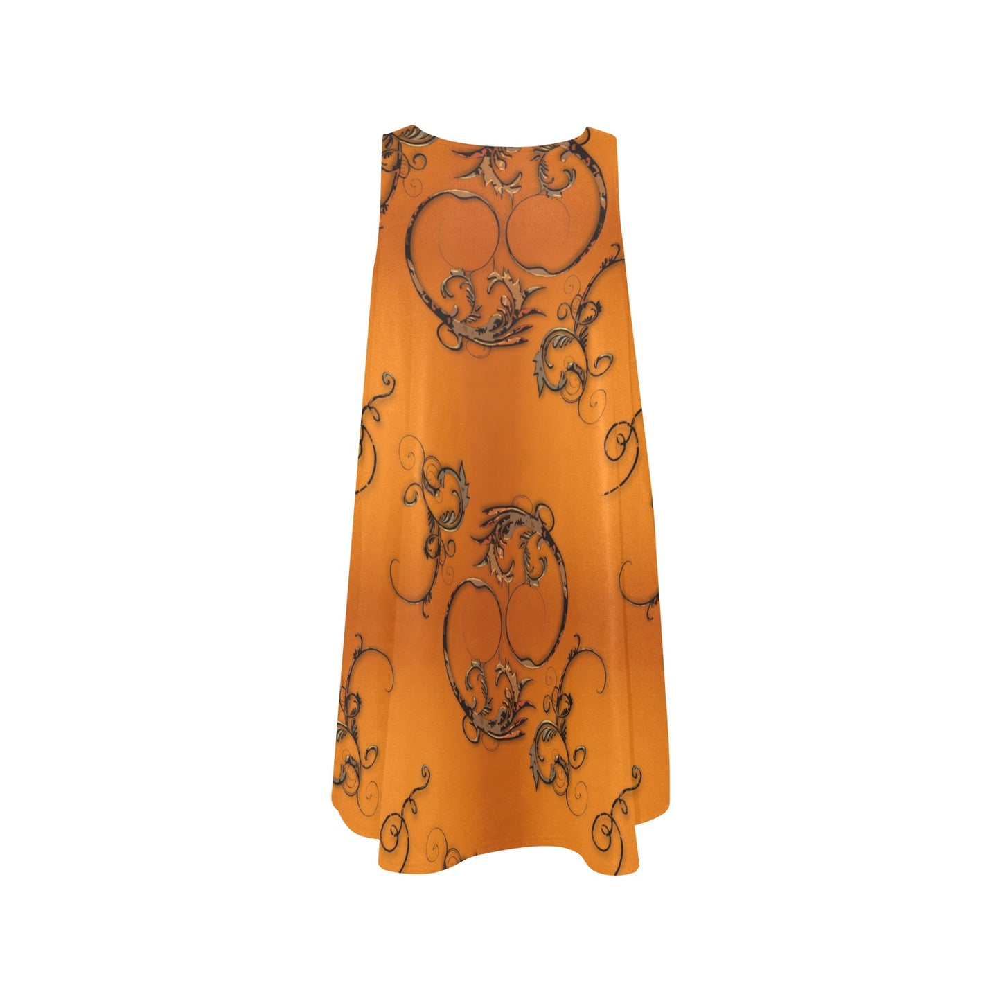 Copper Filigree on Orange Swing Dress